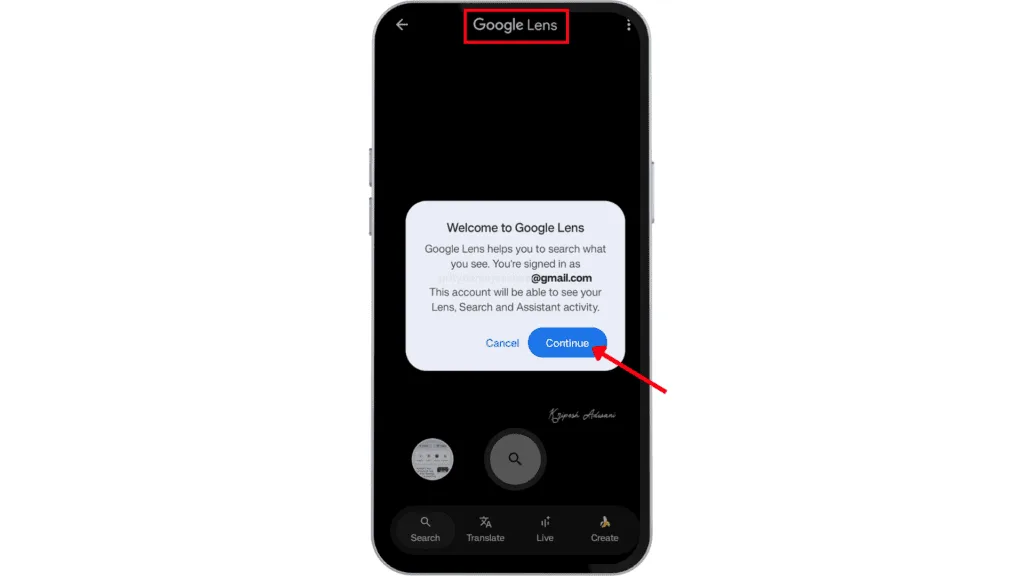 Step 2 Access the Google Lens
