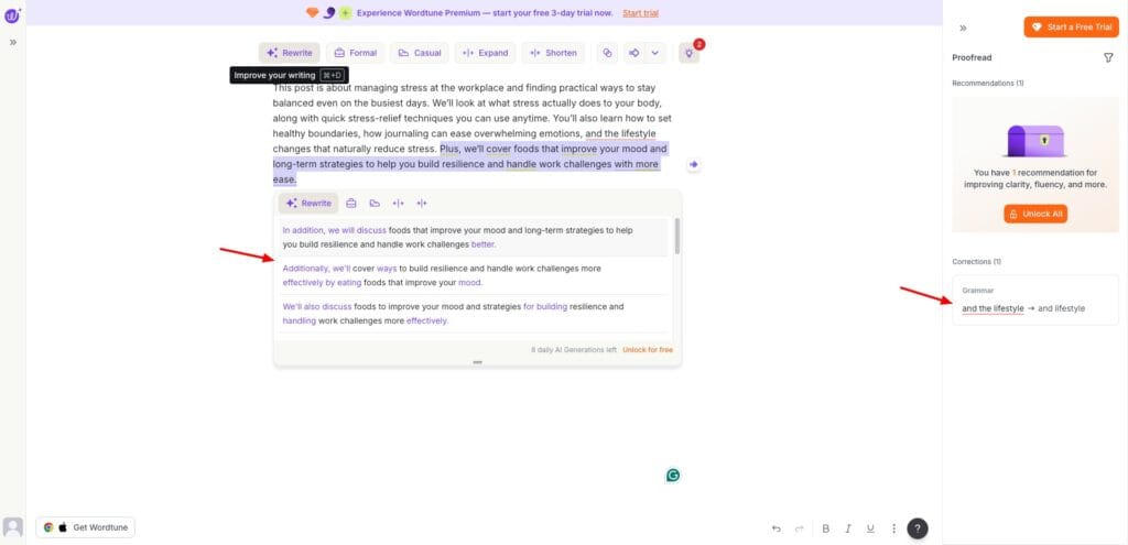 Wordtune rephrase
