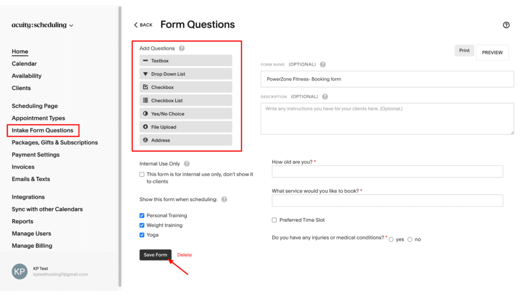 Acuity Scheduling booking form customization
