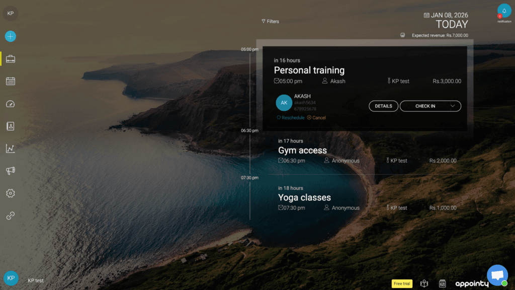 Appointy booking website

