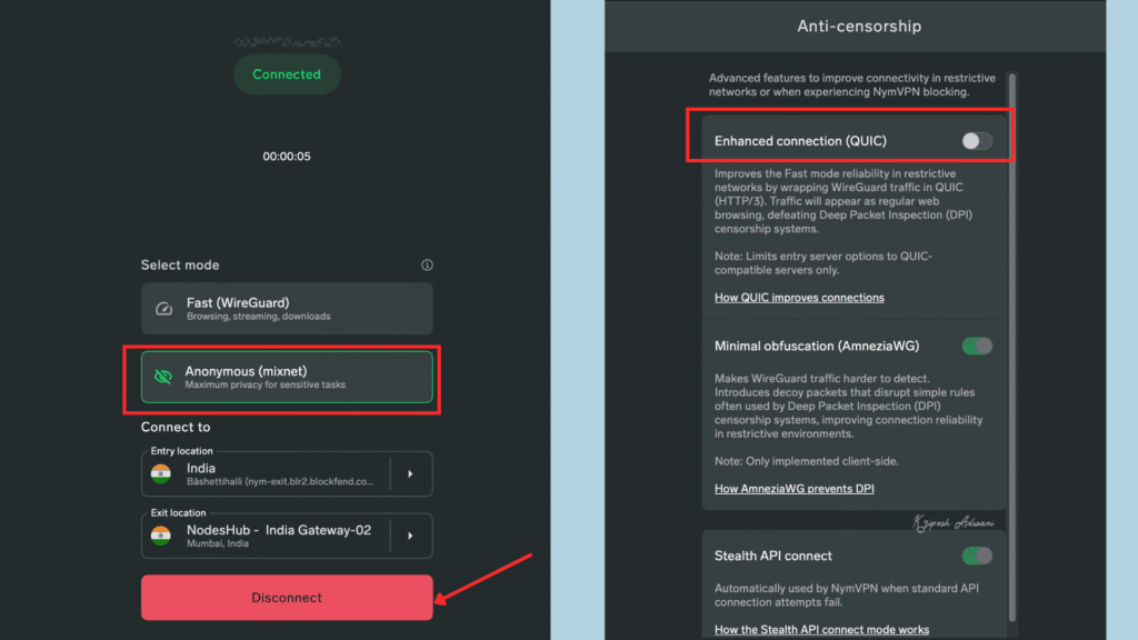 NymVPN Obfuscated Servers