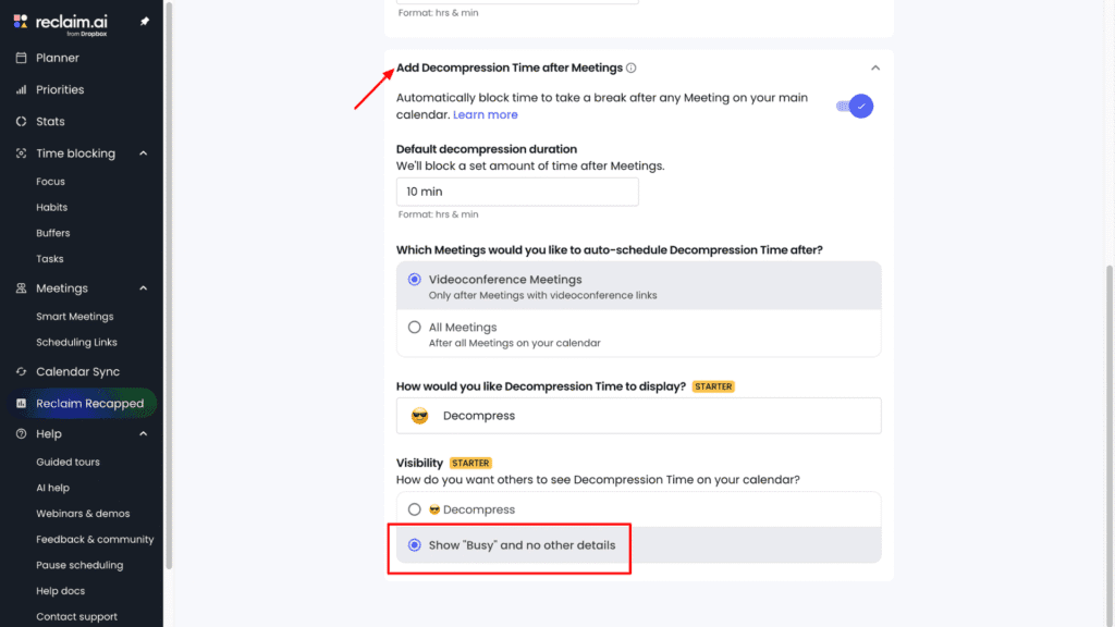 Reclaim AI- Decompression time
