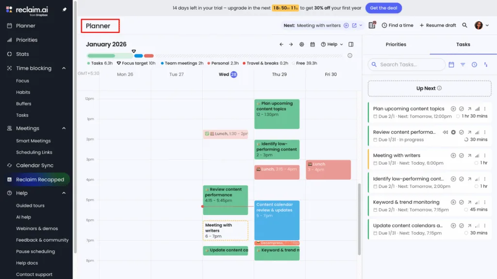 Reclaim AI Planner