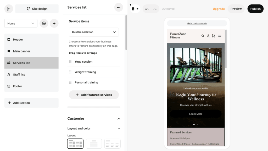 Square Appointments booking page
