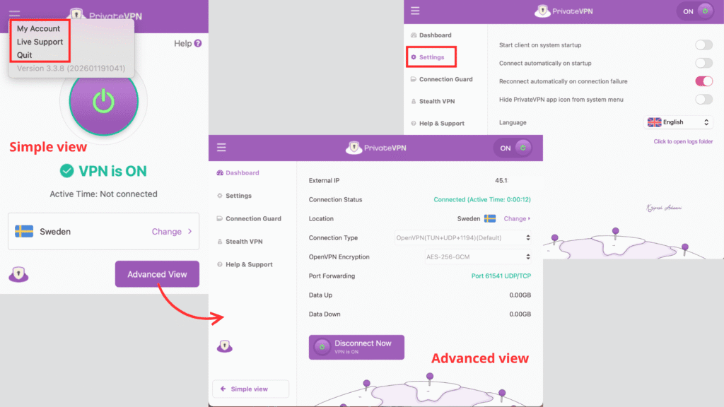 PrivateVPN Review 2026: Speeds, Streaming & Hidden Drawbacks Exposed 22 PrivateVPN macOS user interface