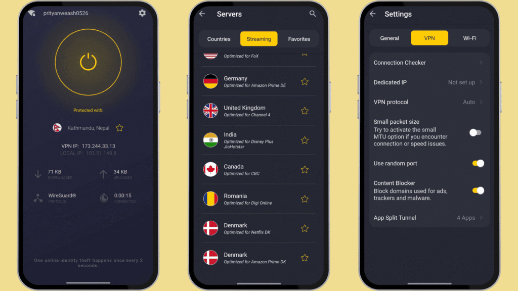 CyberGhost VPN Review 2026: Is It Worth Buying in India? 21 CyberGhost Android user interface