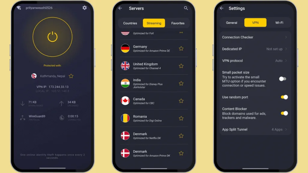 CyberGhost VPN Review 2026: Is It Worth Buying in India? 21 CyberGhost Android user interface