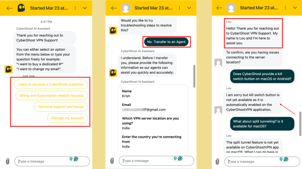 CyberGhost VPN Review 2026: Is It Worth Buying in India? 19 CyberGhost Chat support