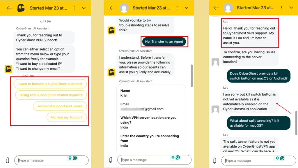 CyberGhost VPN Review 2026: Is It Worth Buying in India? 19 CyberGhost Chat support