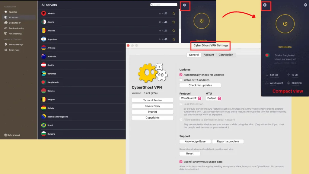 CyberGhost VPN Review 2026: Is It Worth Buying in India? 20 CyberGhost macOS user interface