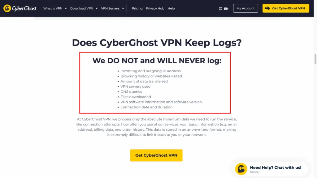 CyberGhost VPN Review 2026: Is It Worth Buying in India? 13 CyberGhost no-log statement