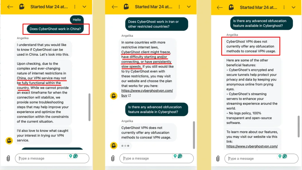 CyberGhost VPN Review 2026: Is It Worth Buying in India? 6 CyberGhost support team response on Obfuscated Servers
