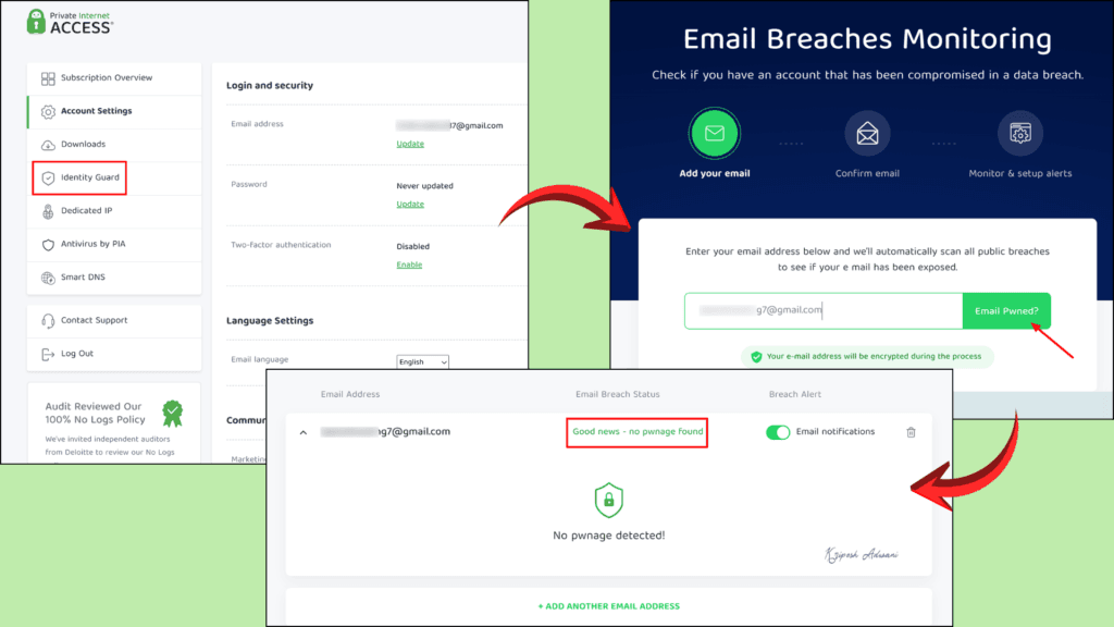 PIA VPN Identity guard
