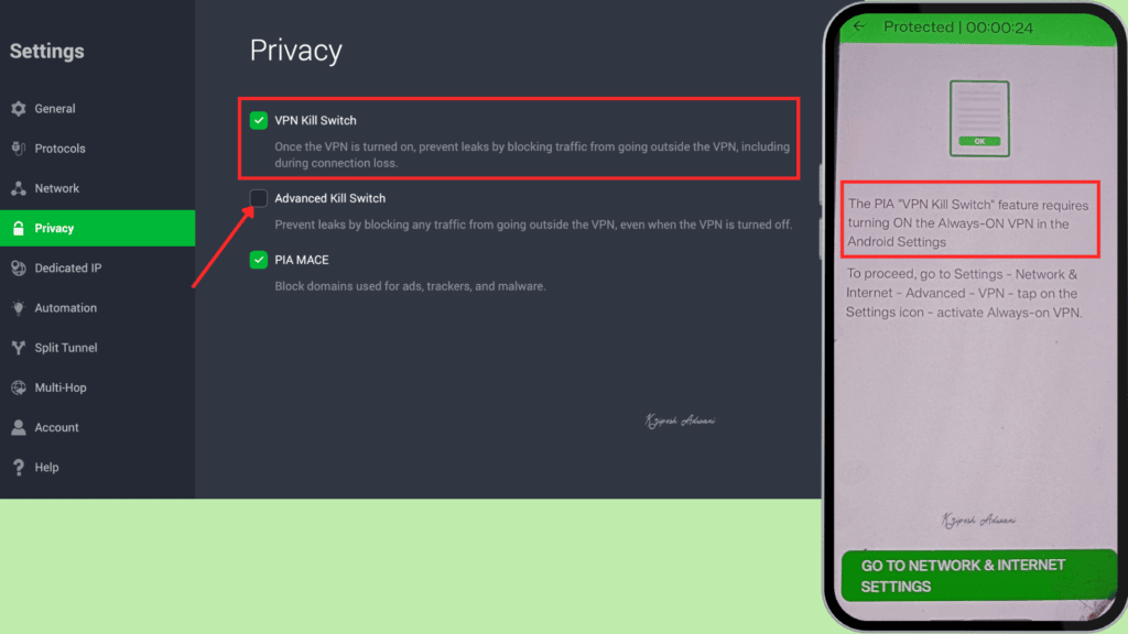 PIA VPN Kill Switch