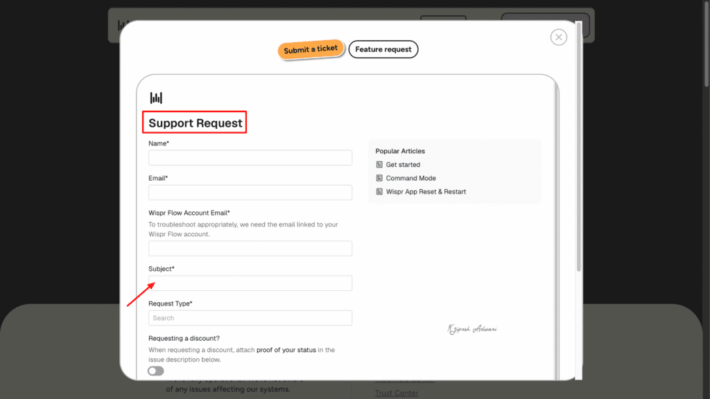raise-support-ticket-wispr-flow/raise-support-ticket-wispr-flow
