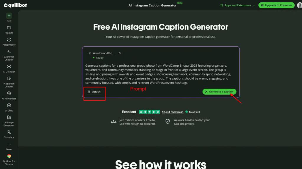 How-to-use-quillbot-ai-instagram-caption-generator
