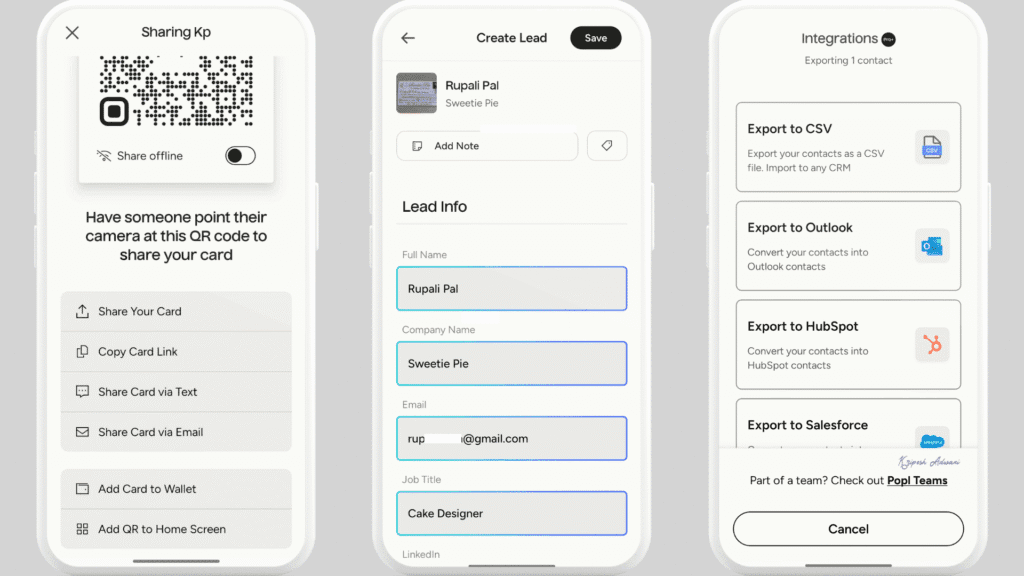 5 Best Business Card Scanner Apps in 2026 (Picks That Actually Work) 3 Popl-business-card-scanner-user-interface