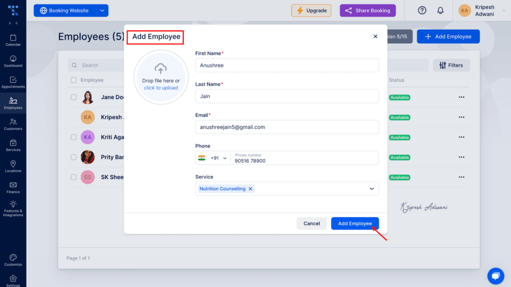 Step 4 Add Employees