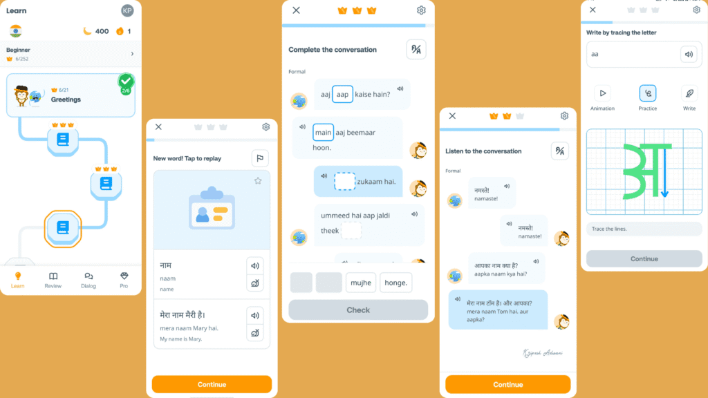 ling-language-learning-app-user interface
