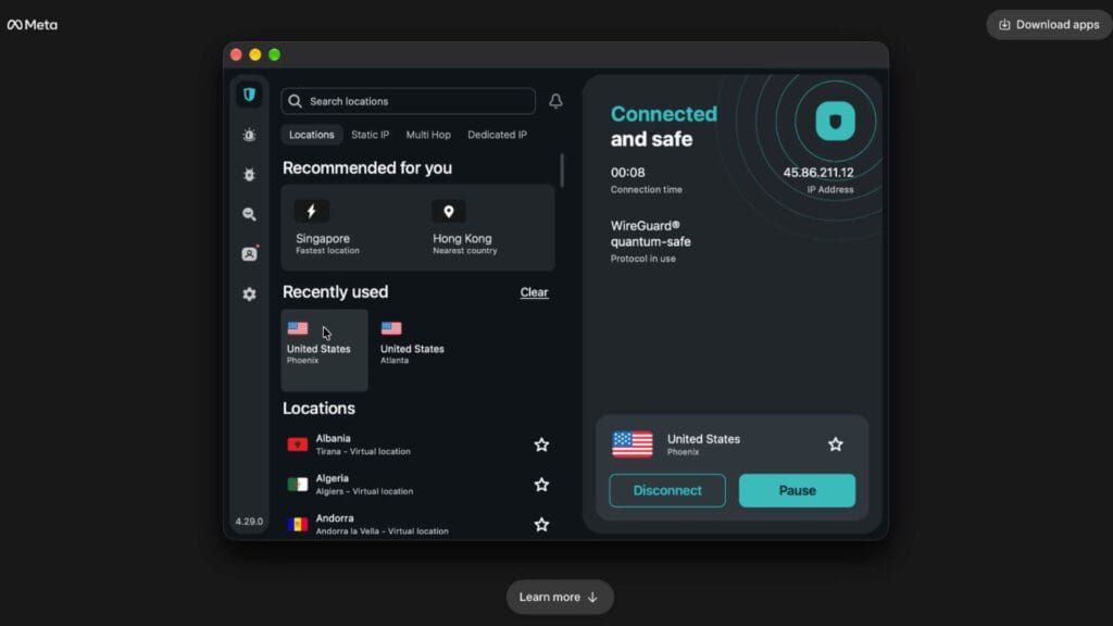 VPN Connecting to US Server
